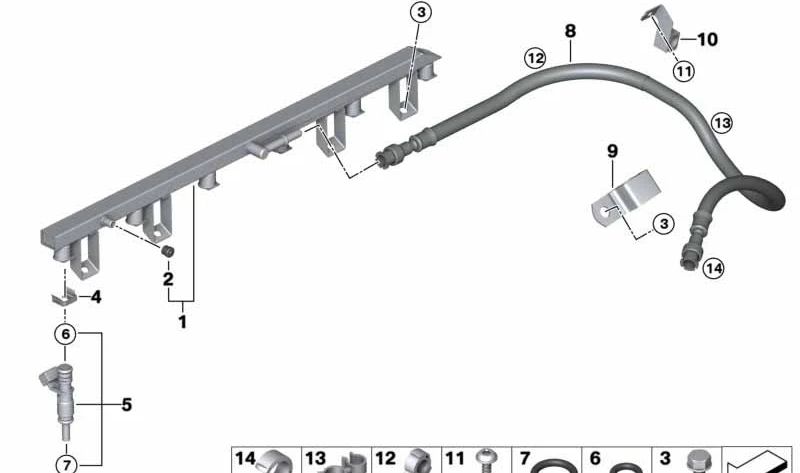 Tubo de combustible OEM 13537577347 para BMW Z4 E89 sDrive23i y sDrive30i (todas las versiones). Original BMW.