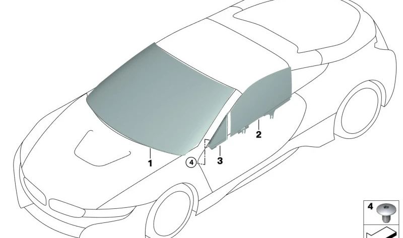 VIS OEM 51212754815 pour Mini {I12, I15, R50, R52, R53, R55, R56, R57, R58, R59} et BMW i8 {i12, i15}. Mini et BMW d'origine.