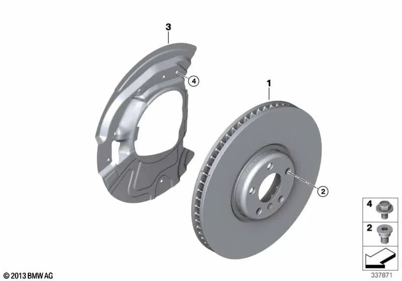 Disque de frein à ventilation pour BMW X5 E53 (OEM 34116794304). BMW d'origine
