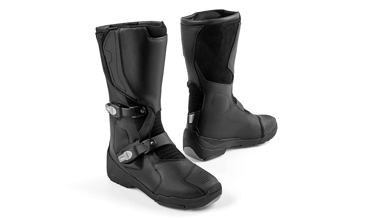 Botas moto impermeables BMW Gravel Evo OEM 76221541368 para BMW Motorrad {todos los modelos}. Protección tibia, refuerzo en puntera y talón, suela antideslizante. Original BMW Motorrad.
