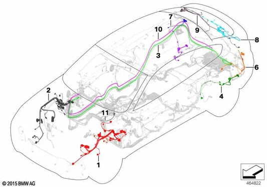 Front Right Repair Cables OEM 61116845533 for BMW X3 F25, X4 F26. Genuine BMW.
