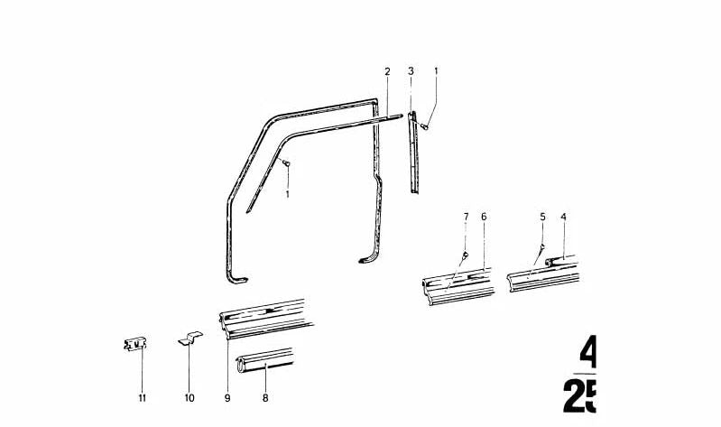 Cubierta de umbral para varios modelos/series de BMW (OEM 51471822070). Original BMW