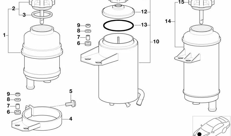 Depósito de aceite OEM 32411141488 para BMW E38 730i y 740i con motor M60. Compatible con modelos fabricados entre 1993 y 1996. Capacidad: 1,4 litros. Recambio original BMW.