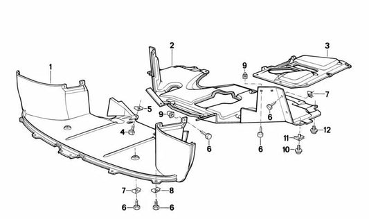 OEM 51712290691 engine insulating cover for BMW E60, E61, E63, E64, E70, E71, E81, E82, E83, E84, E85, E86, E87, E88, E90, E91, E92, E93. Original BMW piece.