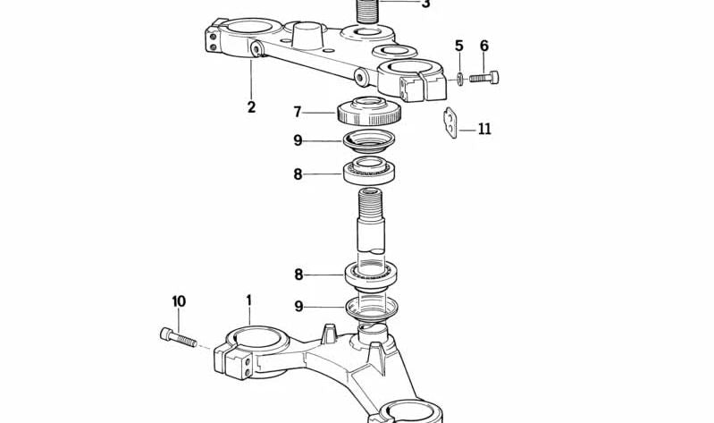 Ponte inferior do garfo OEM 31422310214 para motocicletas BMW K1, K 100 RS, K 1100 RS, K 1100 LT. Originais BMW Motorrad.