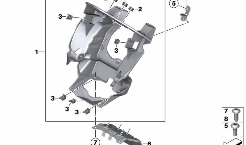 Portador de instrumentos OEM 46637701488 para motos BMW HP2 Megamoto (K25) 2007-2010. Original BMW Motorrad.
