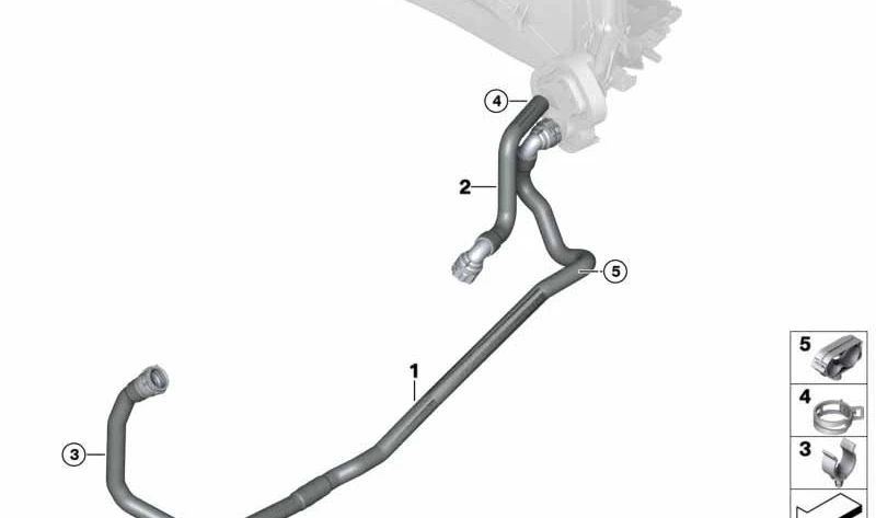 Manguera de retorno del líquido refrigerante OEM 64219317617 para BMW F25, F26. Original BMW.