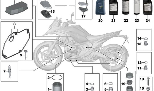 OEM OIL PIELGER SCREW 11138536827 FOR MOTORCYCLES BMW R1300GS, S1000RR, M1000R ... and more. Original BMW Motorrad.