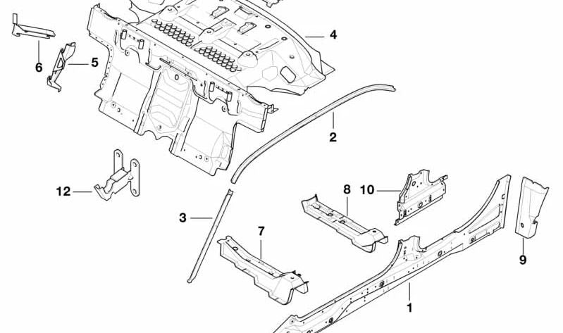 Soporte derecho trasero respaldo OEM 41148191264 para BMW E38 725tds, 728i. Compatible con versiones automáticas y manuales. Original BMW.