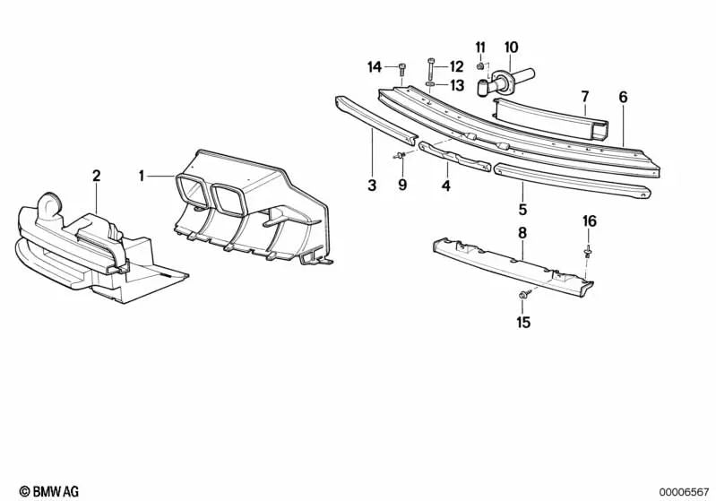 Front shock absorber for BMW E31 (OEM 51111940729). Original BMW