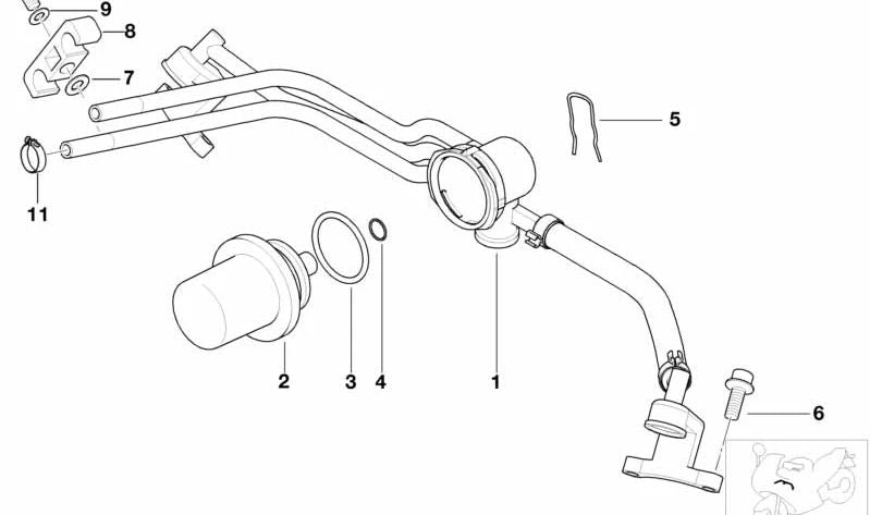Distribuidor de combustible OEM 13537664858 para BMW Motorrad R 1150 GS, R 1150 R, R 1150 RS, R 1150 RT, R 1100 S, R 850 R. Original BMW Motorrad.