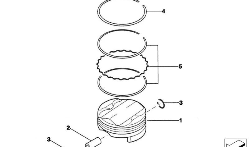 Aro rascador de aceite OEM 11251417088 para BMW E36, E46, E34, E39, E38, E31, Z3, Z4, E60, E61, E65, E66, E83, E53. Original BMW.
