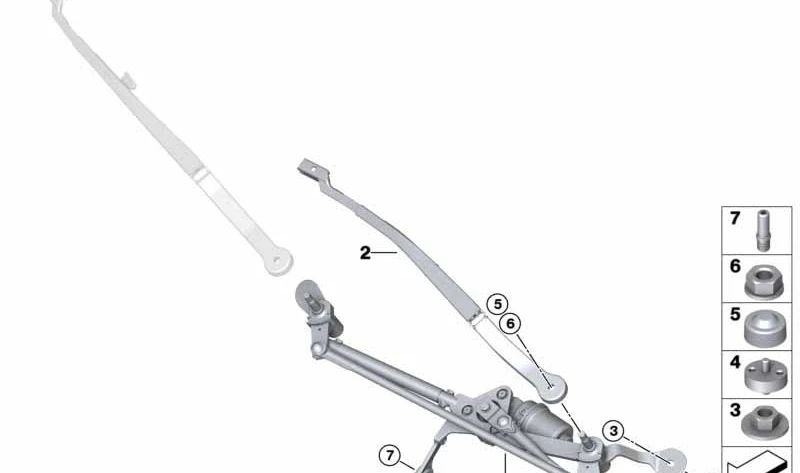 Brazo limpiaparabrisas lado conductor OEM 51138492678 para BMW X3 (F97, F97N, G01, G01N, G08E, G08F) y X4 (F98, F98N, G02, G02N). Repuesto original BMW.