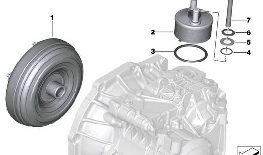 Convertidor de par OEM 24407598253 para MINI R56, R56 LCI, Clubman R55, Cabrio R57, Coupé R58, Roadster R59, Countryman R60, Paceman R61... y más. Original MINI.