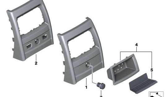 Alfombrilla para hueco trasero OEM 51169227888 para BMW F20 114d, 114i, 116d, 118d. Accesorio original BMW. Ideal para mantener limpia y ordenada la consola trasera.