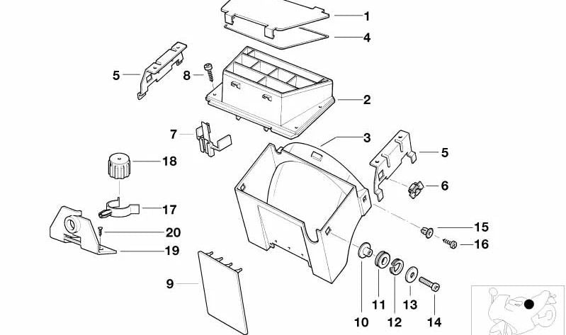Coperchio della scatola per interruttore OEM 61132306367 per moto BMW R1100GS, R1150GS, R850R, R1150RT... e altro ancora. BMW Motorrad originale.