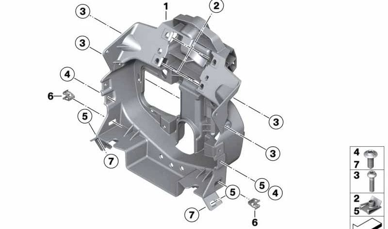Soporte revestimiento frontal OEM 46638564650 para motos BMW F 750 GS, F 850 GS, F 850 GS Adventure... y más. Original BMW Motorrad.