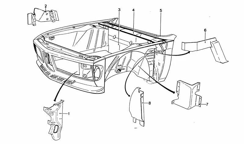 Chapa de protección derecha OEM 41141814036 para BMW E36, E46, E90, E91, E92, E93, F30, F31, F32, F33, F34, G20. Pieza original BMW.