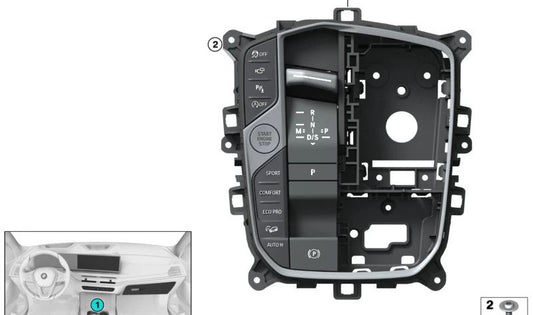 Unidad de control consola central OEM 61315A6AEE6 para BMW X5 G05. Compatible con vehículos con volante a la izquierda (LHD). Pieza original BMW.