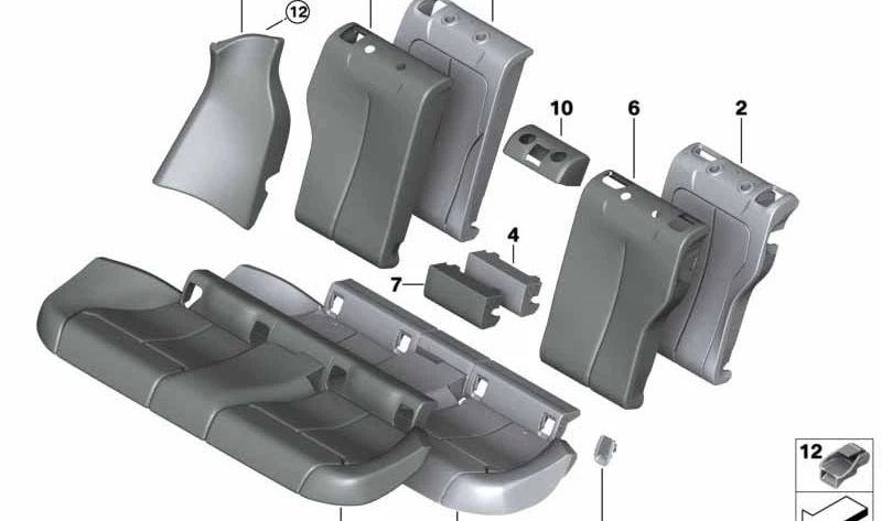 Funda asiento trasero color coñac OEM 52207479695 para BMW Serie 4 F36 (Gran Coupé). Repuesto original BMW.