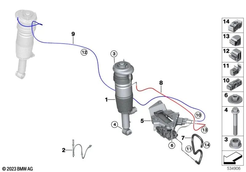 Tornillo hexagonal M16x1,5x110 OEM 07145A9B1B9 para BMW 5' G60, 7' G70, 8' G14, Phantom RR11, Ghost RR21, Cullinan RR31... y más. Original BMW.