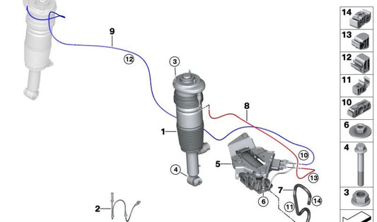 Double Cable Tie Clip OEM 37106896449 for BMW G08, G05, G18, G06, G07. Original BMW