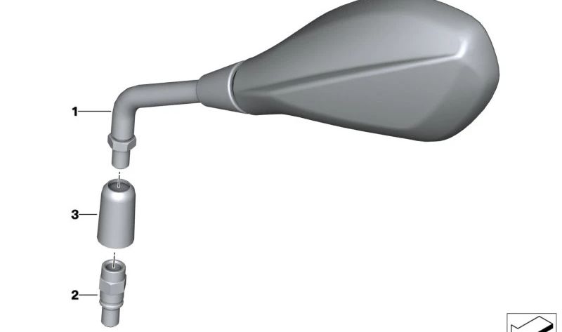 Retrovisor derecho OEM 51161693182 para BMW Motorrad R 18, R 18 Classic, R 18 B, R 18 Transcontinental, R nineT, R nineT Pure, R nineT Scrambler, R nineT Urban G/S. Original BMW Motorrad.