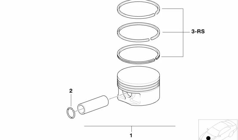 Juego de segmentos de pistón OEM 11257840940 para BMW E90, E92, E93, E60, E61, E63, E64. Original BMW.
