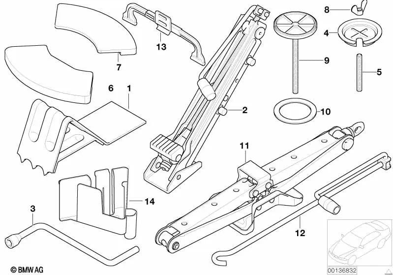 Emergency wheel base for BMW E53 (OEM 71116750763). Original BMW