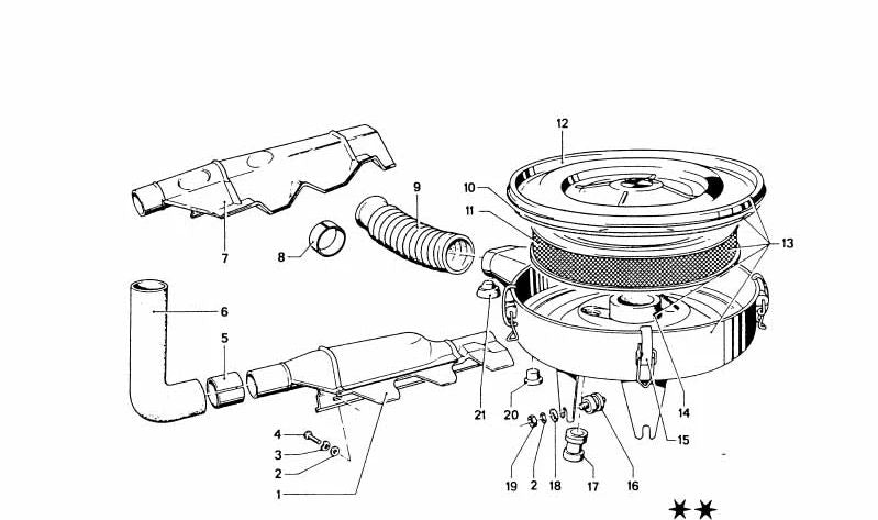 Manguito de admisión OEM 13731261800 para BMW E21 y E12. Original BMW.
