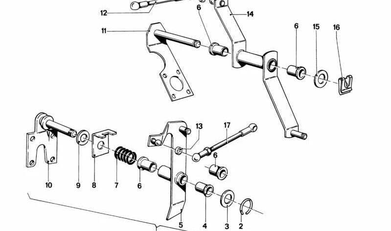 Barra de conexión OEM 35411113788 para BMW E12. Original BMW.