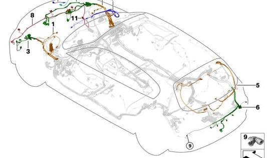 Reparaturkit rechts Frontkabel OEM 61129239051 für BMW E81, E82, E87, E88. Kompatibel mit 116D -Versionen, 116i. Original BMW.