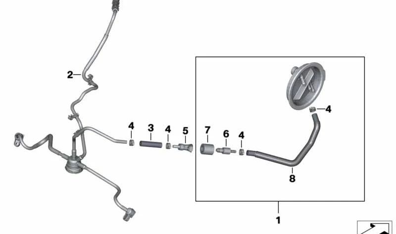 Tubo de combustible OEM 13537694843 para BMW Motorrad R 1150 R, R 1150 RS, R 1150 RT, R 1150 GS, R 1150 GS Adventure, R 850 R, R 850 RT. Original BMW Motorrad.