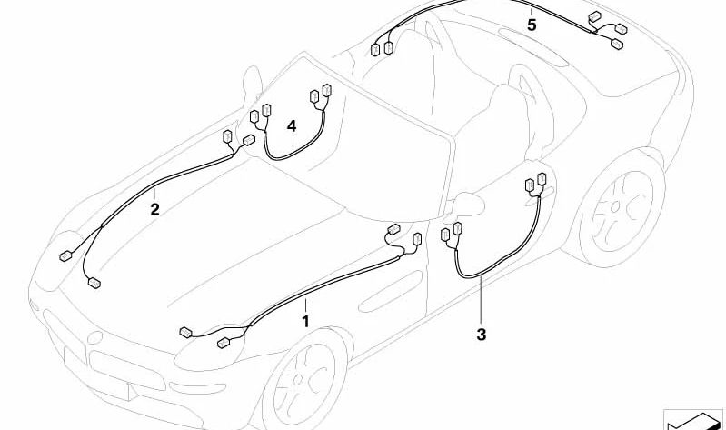 Cabo de reparo frontal direito do OEM 61126929502 para BMW Z8 (E52). BMW original sobressalente.