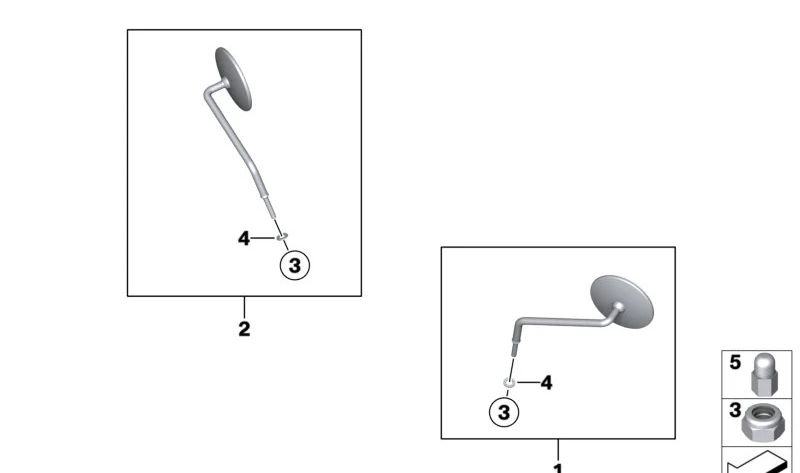 Espelho retrovisor esquerdo preto OEM 51168414767 para motocicletas BMW R 18, R 18 Classic, R 18 Roctane. Originais BMW Motorrad.