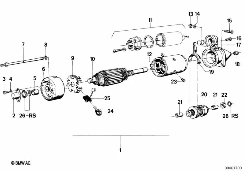 Arrancador de engranaje OEM 12411243402 para motos BMW R45, R65, R80, R100 y más. Original BMW Motorrad.