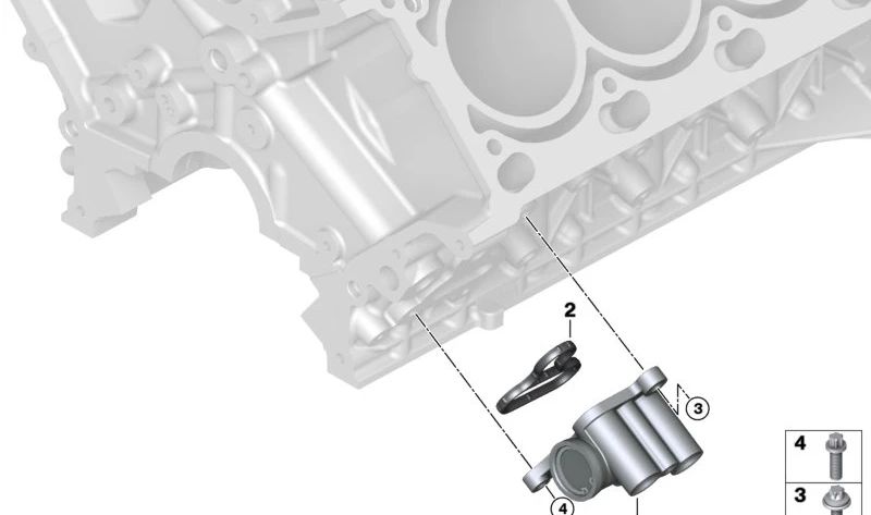 Connection with thermostat OEM 11427542267 for BMW E70, E71, E72, F01, F02, F03, F04, F07, F10, F11, F12, F13, F18. Original BMW.