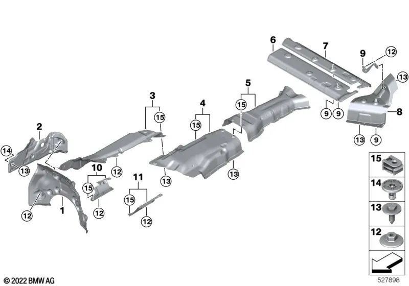 Sujeción silenciador posterior izquierda OEM 51485A04C01 para BMW XM G09. Original BMW.