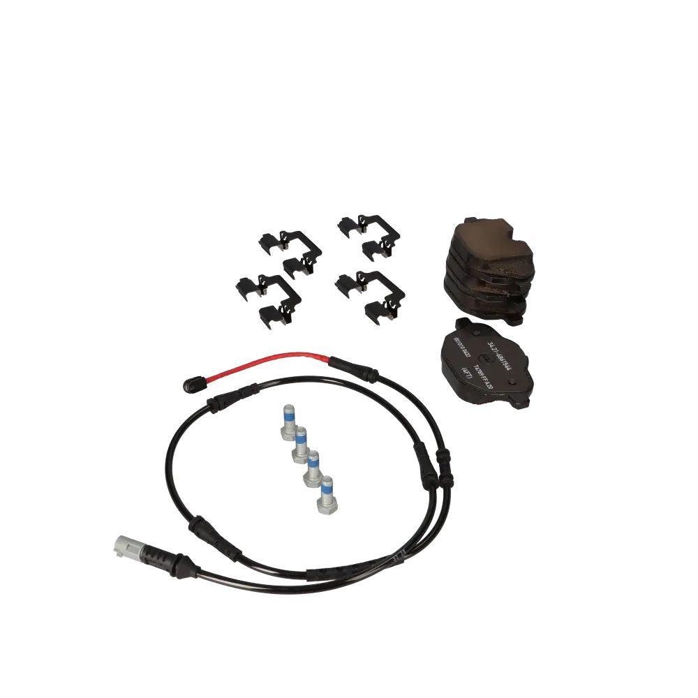 Juego de forros de freno traseros + sensor OEM 34212449288 para BMW Serie 5 F11, F11 LCI. Original BMW.