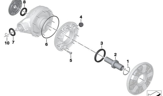 Tubo distanciador con cojinete de goma OEM 33749443562 para motos BMW R 18, R 18 Classic, R 18 Roctane, R 18 B... y más. Original BMW Motorrad.