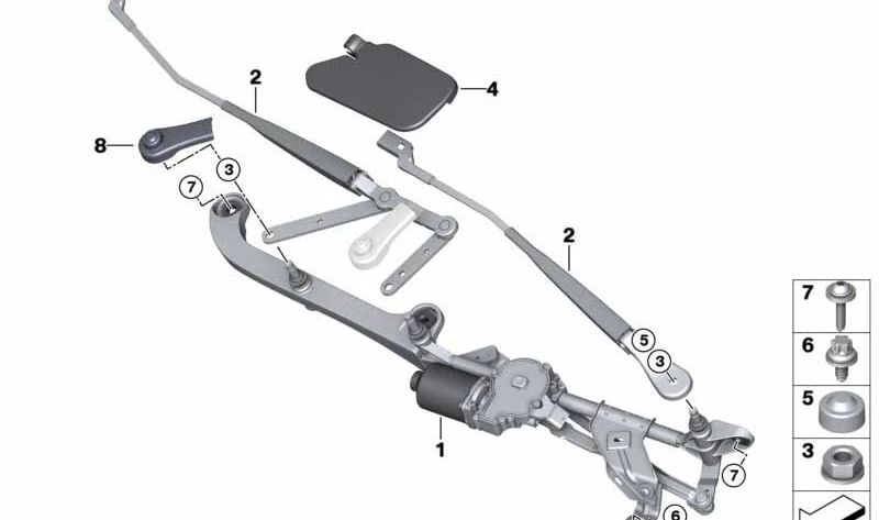 WINDSHIELD WIPER SIDE OEM 61619464961 pour BMW 2 Active Tourer (F45) et BMW Series 2 Grand Tourer (F46). BMW d'origine.