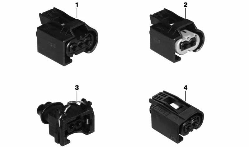 Conector eléctrico 2 pines OEM 12527789576 para BMW {E81, E82, E87, E87N, E88, F20, F20N, F21, F21N, E46, E90, E90N, E91, E91N, F30, F31, F34, E60, E60N, E61, E61N, E84, E83, E83N} y MINI {R55N, R56N, R57N, R58, R59, R60, R61}. Original BMW y MINI.