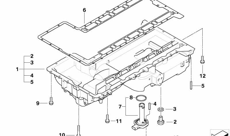Hexagonal screw with washer OEM 07119905486 for BMW E60, E61, E63, E64 (M5 and M6 versions). Original BMW.