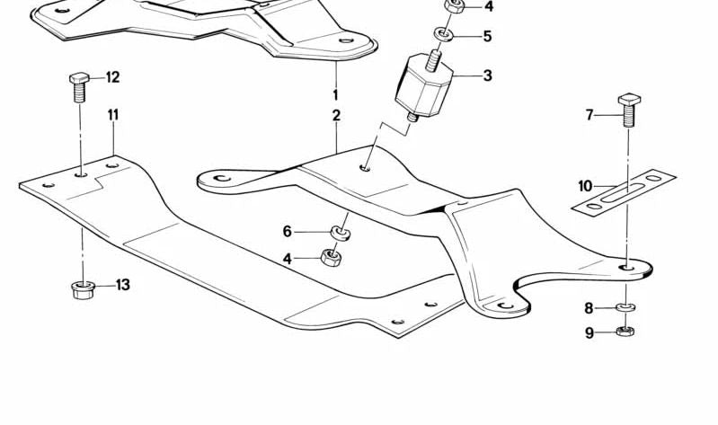 OEM 24711128582 rubber support for BMW E30. Original BMW.