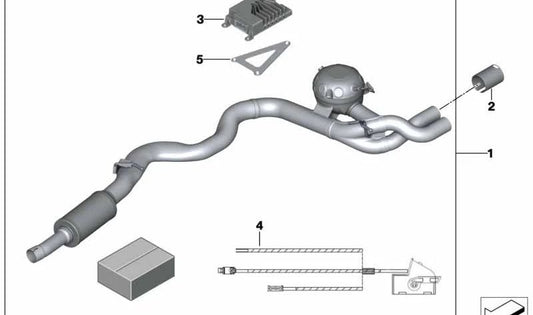Active Sound Design OEM 18302407208 for BMW F22, F22N, F23, F23N, F30, F30N, F31, F31N, F32, F32N, F33, F33N, F36, F36N. Original BMW spare.