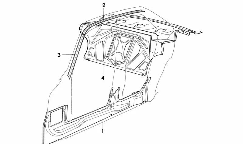 Linksseite Crossbar OEM 41111954677 für BMW 7 E32 (730i, 730i V8) mit manueller und automatischer Änderung. Kompatibel mit Modellen zwischen 1986 und 1994. Originaler Ersatz BMW.