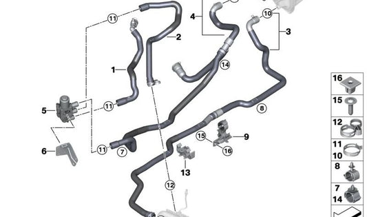 Supporto della valvola di commutazione OEM 64126834338 per BMW X3 G01 e X4 G02 (modelli M40D e M40I). BMW originale.