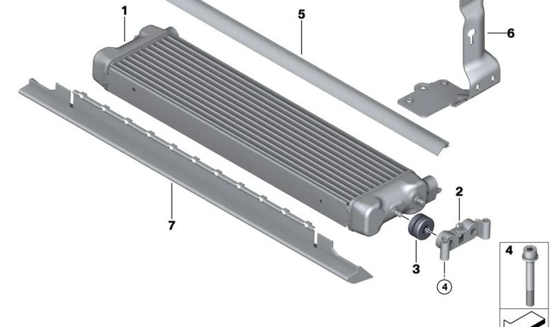 Protección delantera OEM 17119427997 para BMW Serie 8 G15 (M850i xDrive) y G16 (ALPINA B8, M850i xDrive). Compatible con modelos desde 2018. Original BMW.