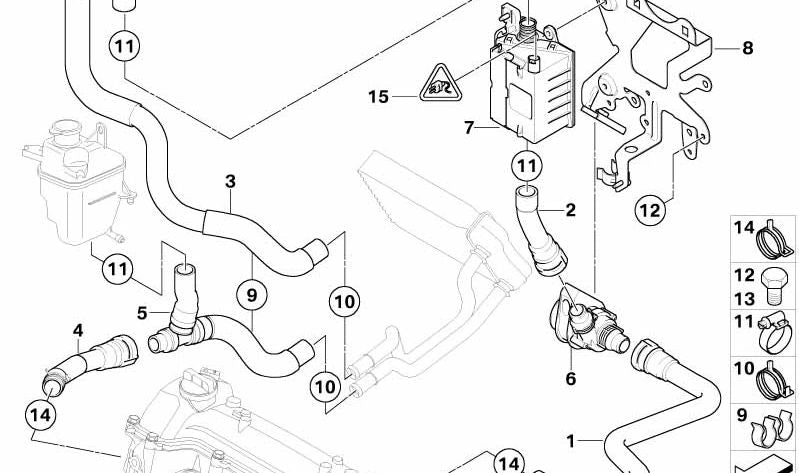 Abrazadera tubo flexible OEM 64216904957 para MINI R50, One D. Original MINI.