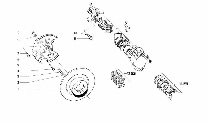 Bremsbremse -Reparaturkit für BMW (OEM 34111160171). Original BMW
